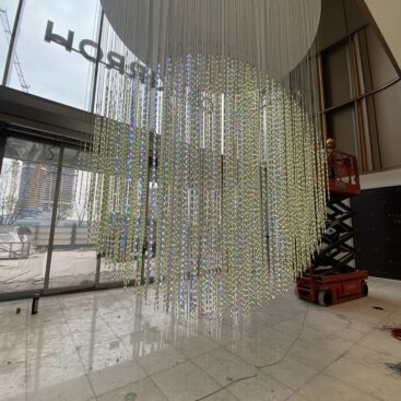 360 degree 3D dmx512 15mm pixel led tube lights up the Vanke Zhenwanhui  in shenzhen china